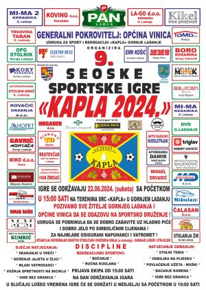 Poziv na 9. Seoske sportske igre “Kapla 2024”