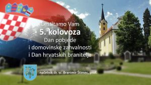 Čestitka za Dan pobjede i domovinske zahvalnosti i Dan hrvatskih branitelja