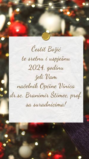 Božićna čestitka načelnika Općine Vinica